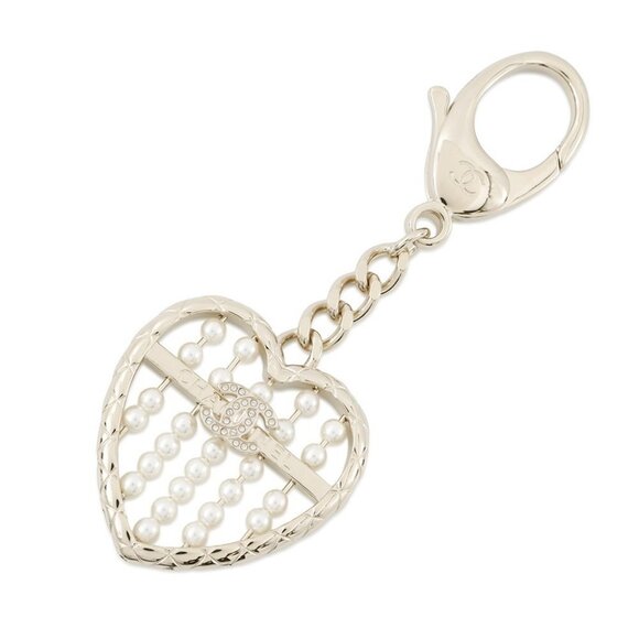 CHANEL Heart Bag Charm PG/Faux Pearl ABG045 - Picture 2 of 10